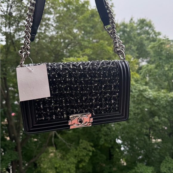 Chanel Black Tweed Boy Bag - Picture 1 of 16